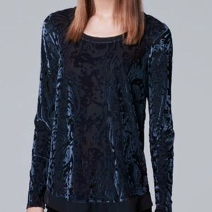 NWT Vera Wang Burnout Top Charcoal Small